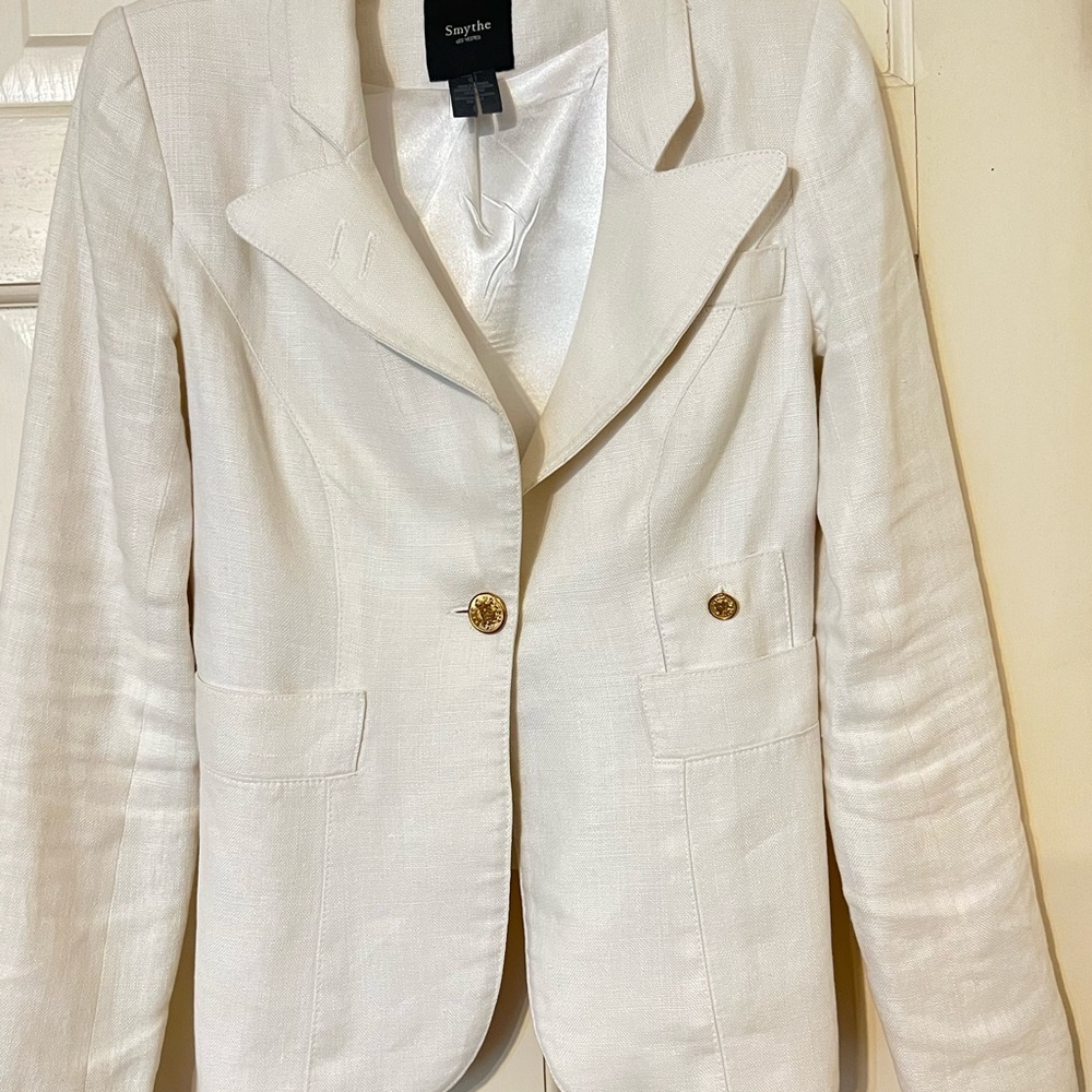 Smythe Duchess Linen Blazer, Size 4